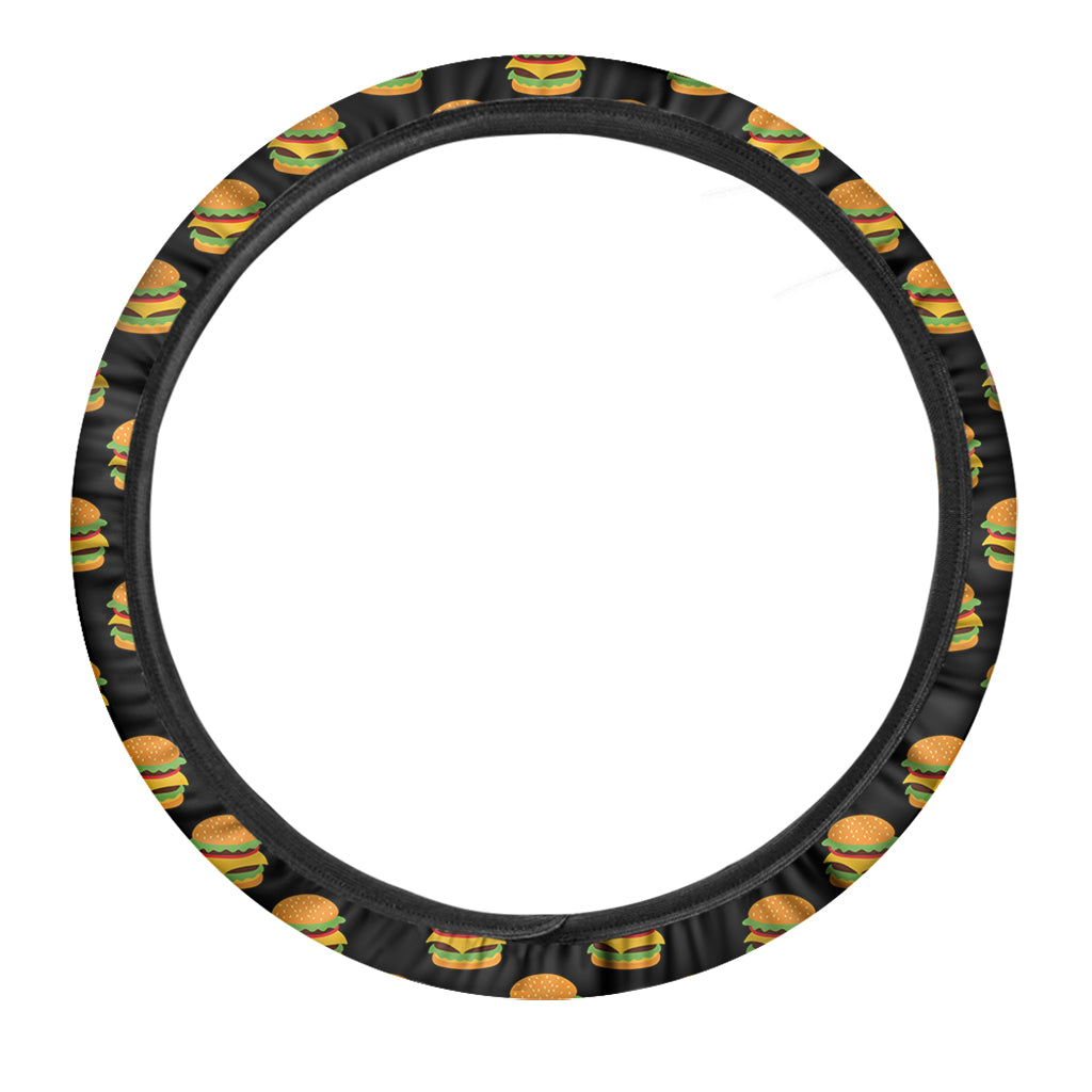 Cute Hamburger Pattern Print Car Steering Wheel Cover