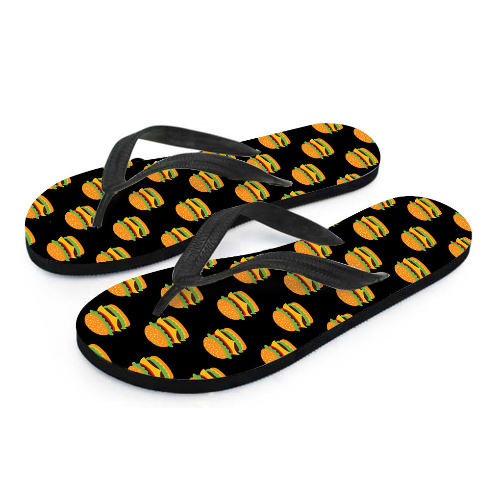 Cute Hamburger Pattern Print Flip Flops