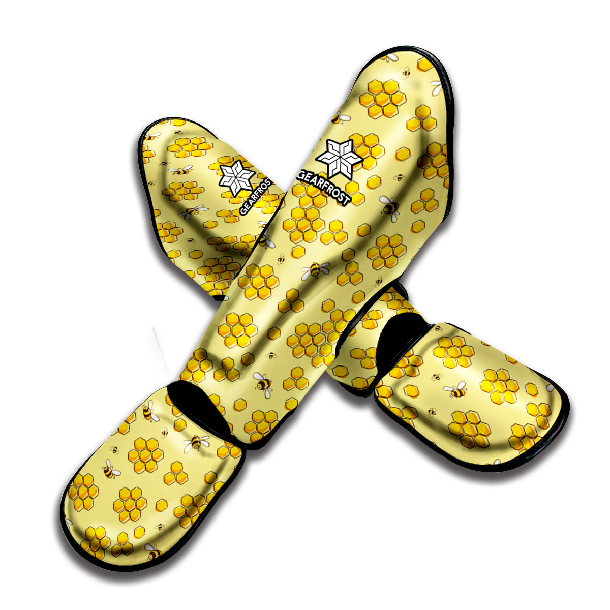 Cute Honey Bee Pattern Print Muay Thai Shin Guard