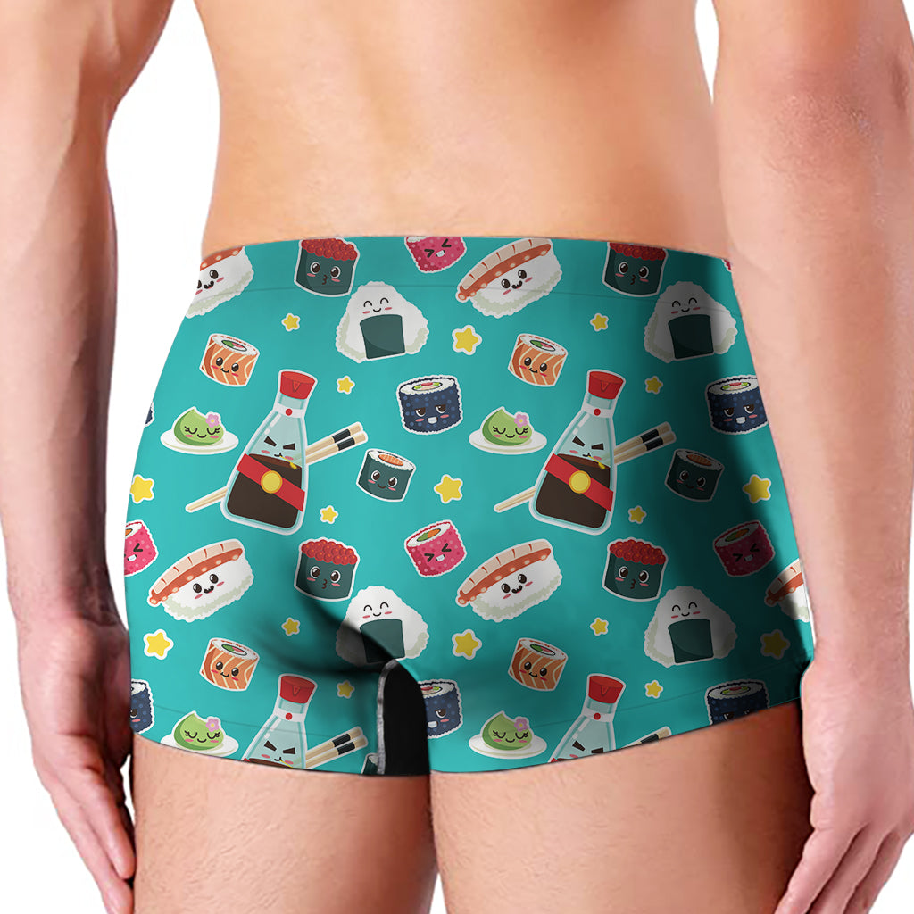 Cute Japanese Sushi Pattern Print Men's Boxer Briefs