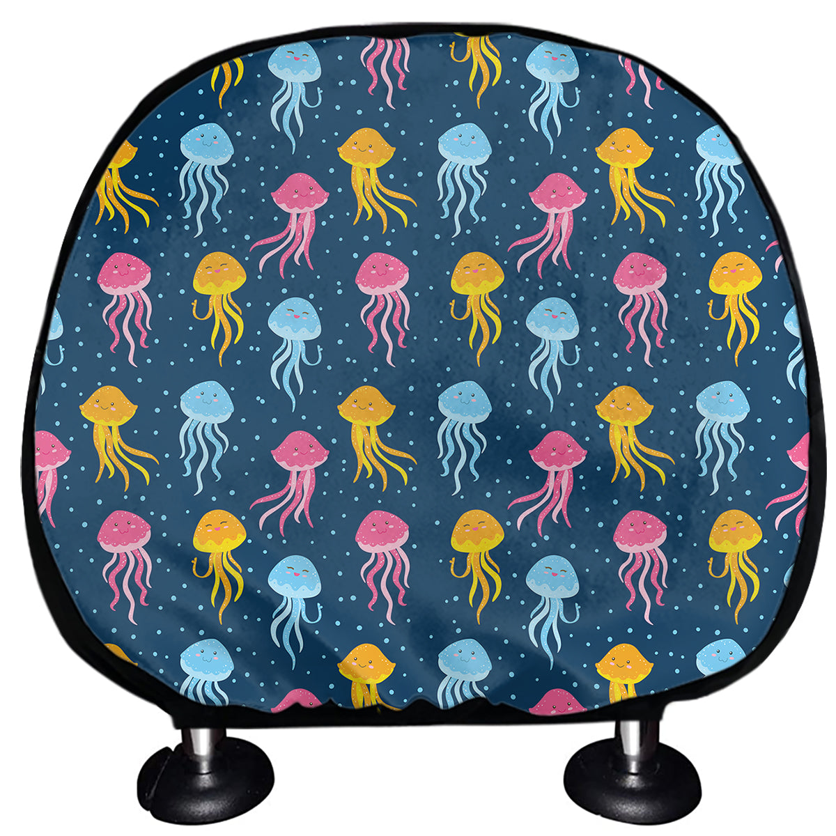 Cute Jellyfish Pattern Print Car Headrest Covers