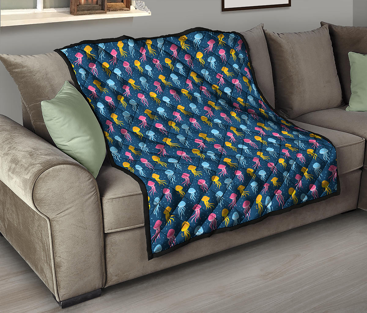 Cute Jellyfish Pattern Print Quilt