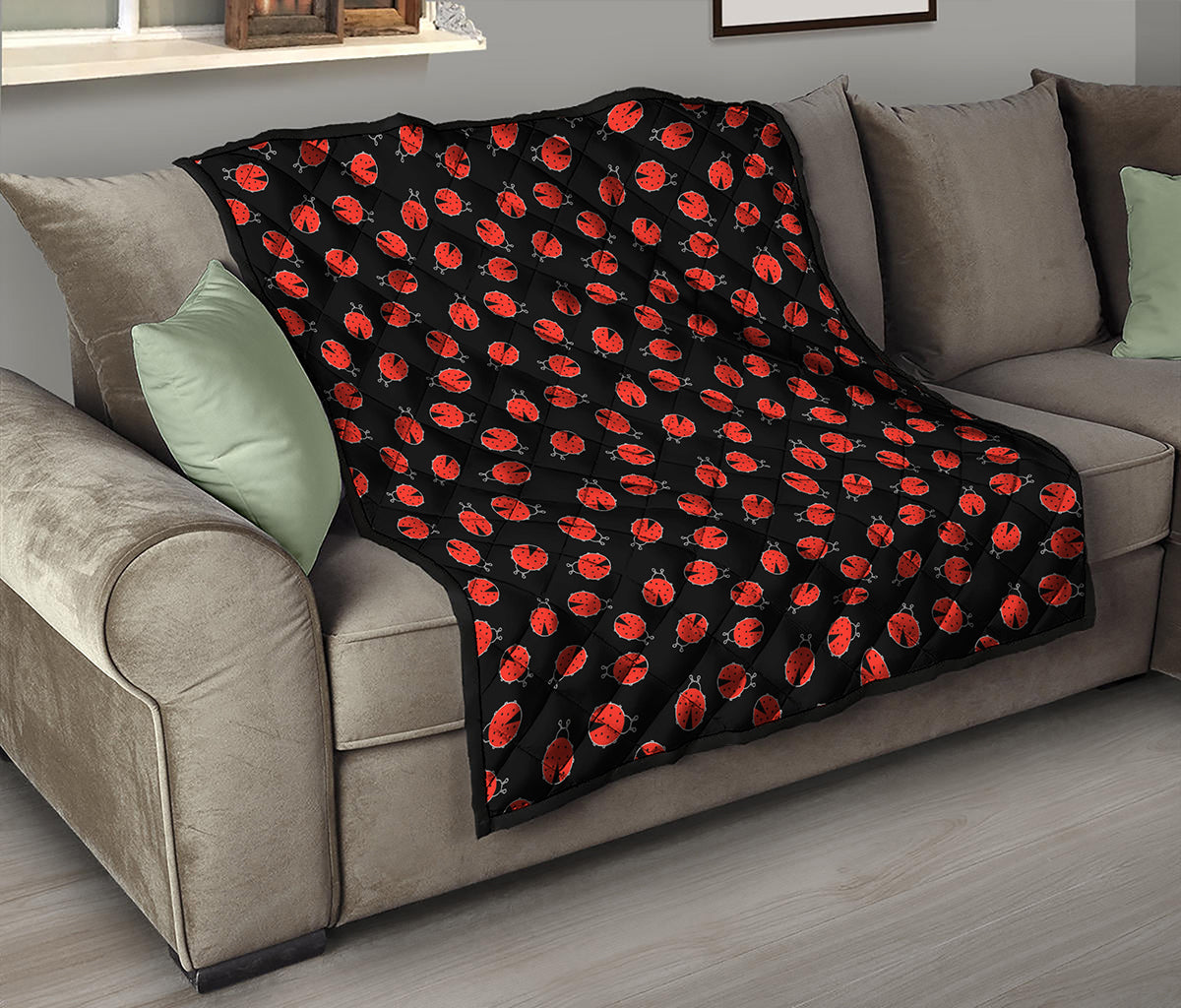 Cute Ladybird Pattern Print Quilt