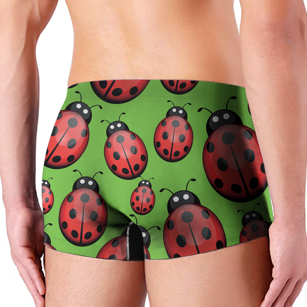 Cute Ladybug Pattern Print Men's Boxer Briefs