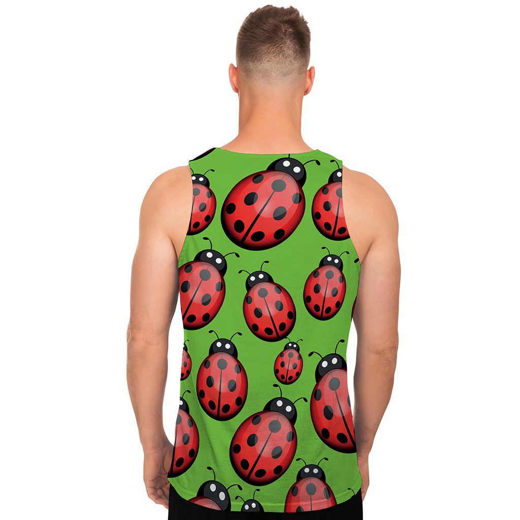 Cute Ladybug Pattern Print Men's Tank Top