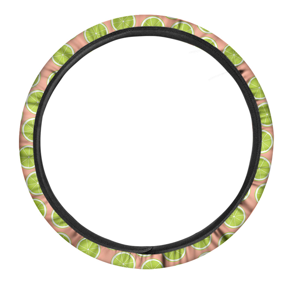 Cute Lime Pattern Print Car Steering Wheel Cover