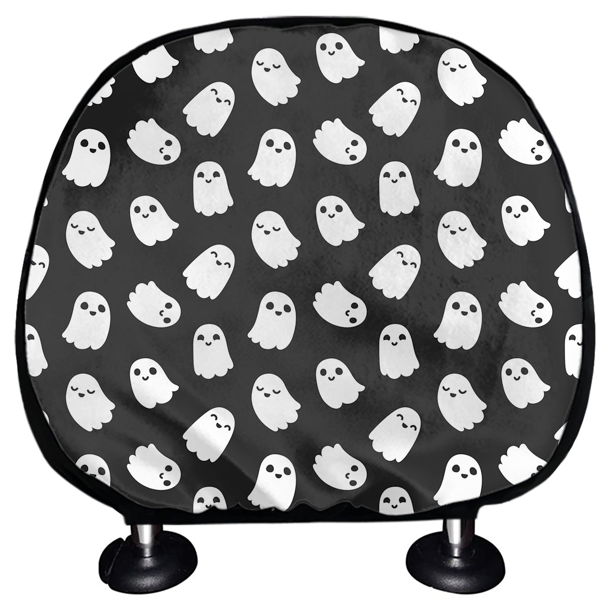 Cute Little Ghost Pattern Print Car Headrest Covers