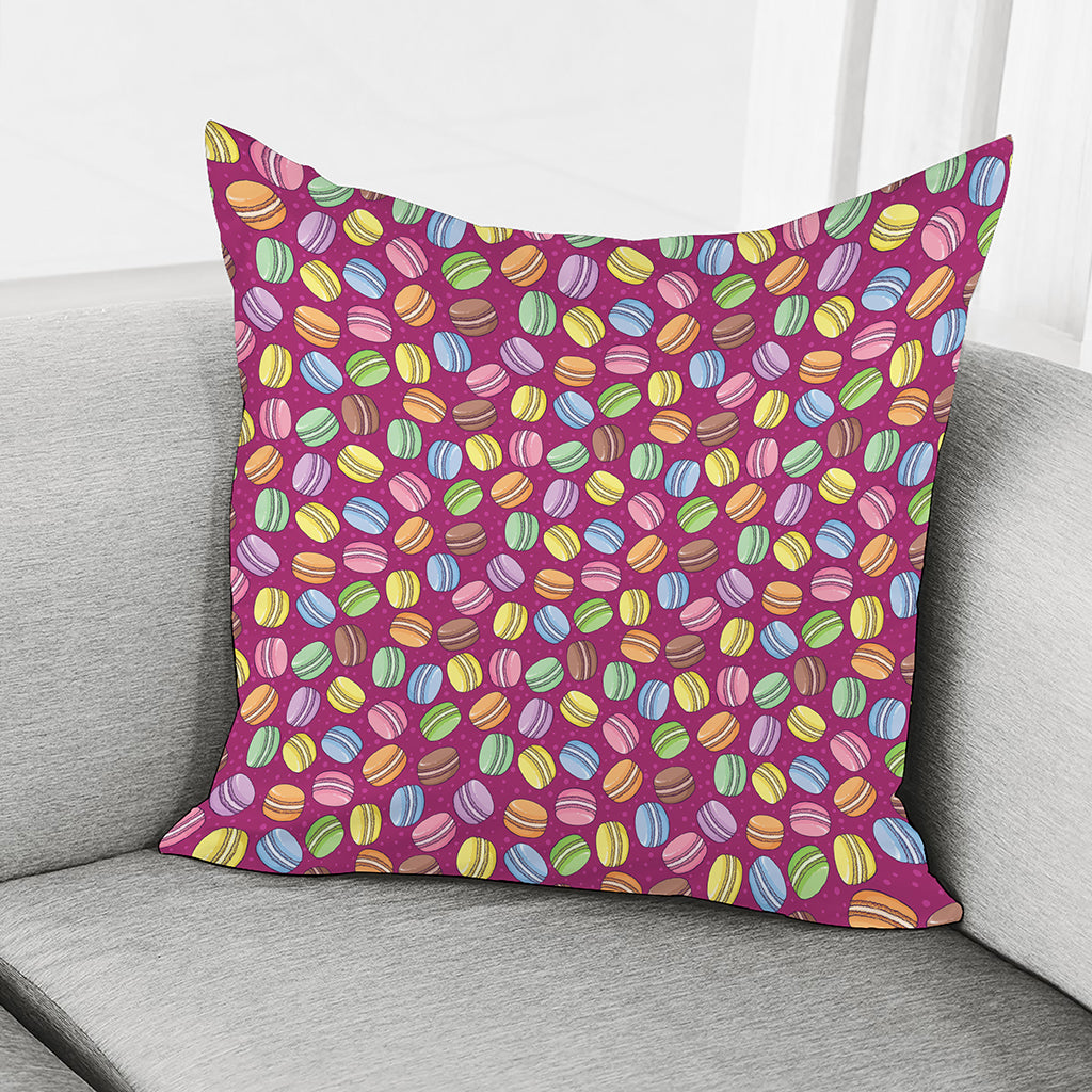 Cute Macaron Pattern Print Pillow Cover