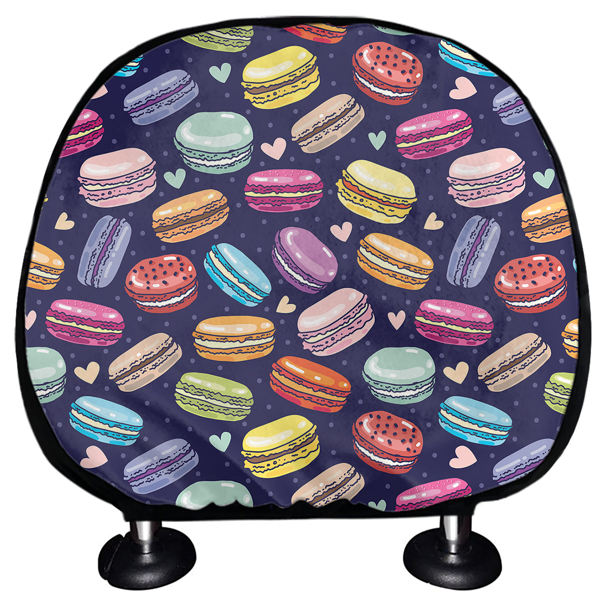 Cute Macarons Pattern Print Car Headrest Covers