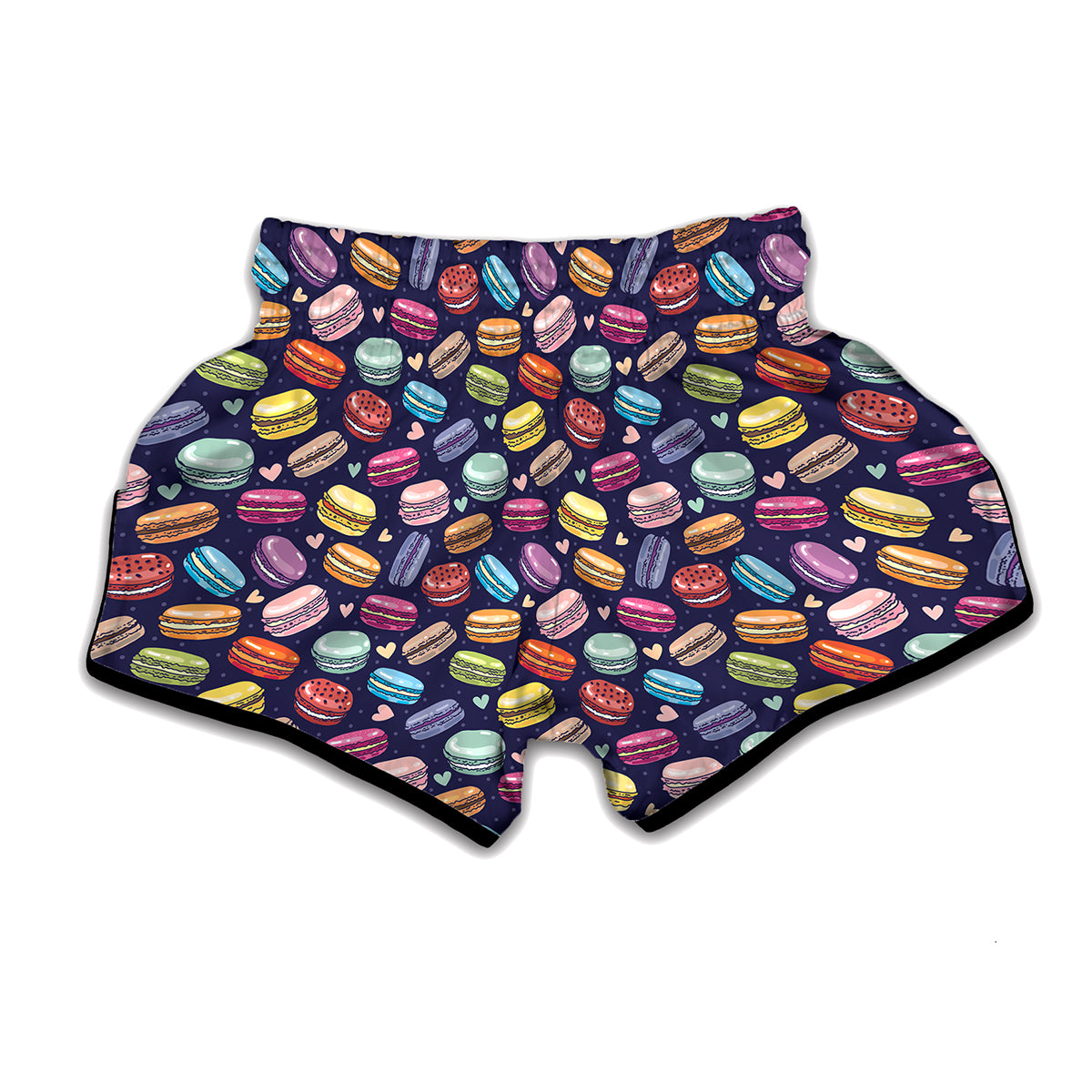 Cute Macarons Pattern Print Muay Thai Boxing Shorts
