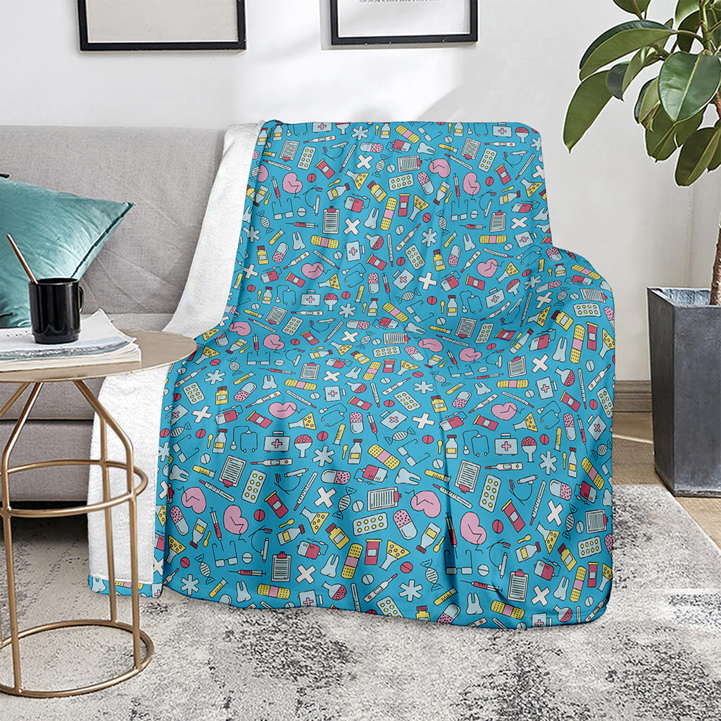 Cute Medical Pattern Print Blanket