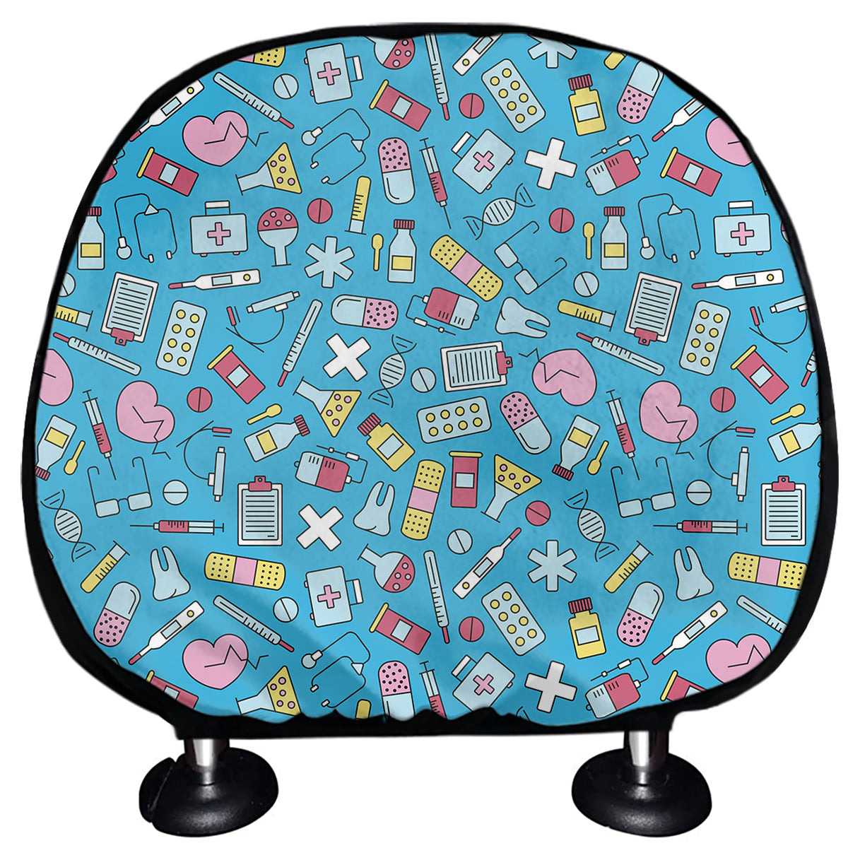 Cute Medical Pattern Print Car Headrest Covers