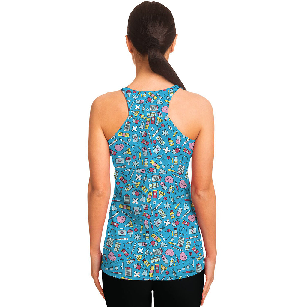 Cute Medical Pattern Print Women's Racerback Tank Top