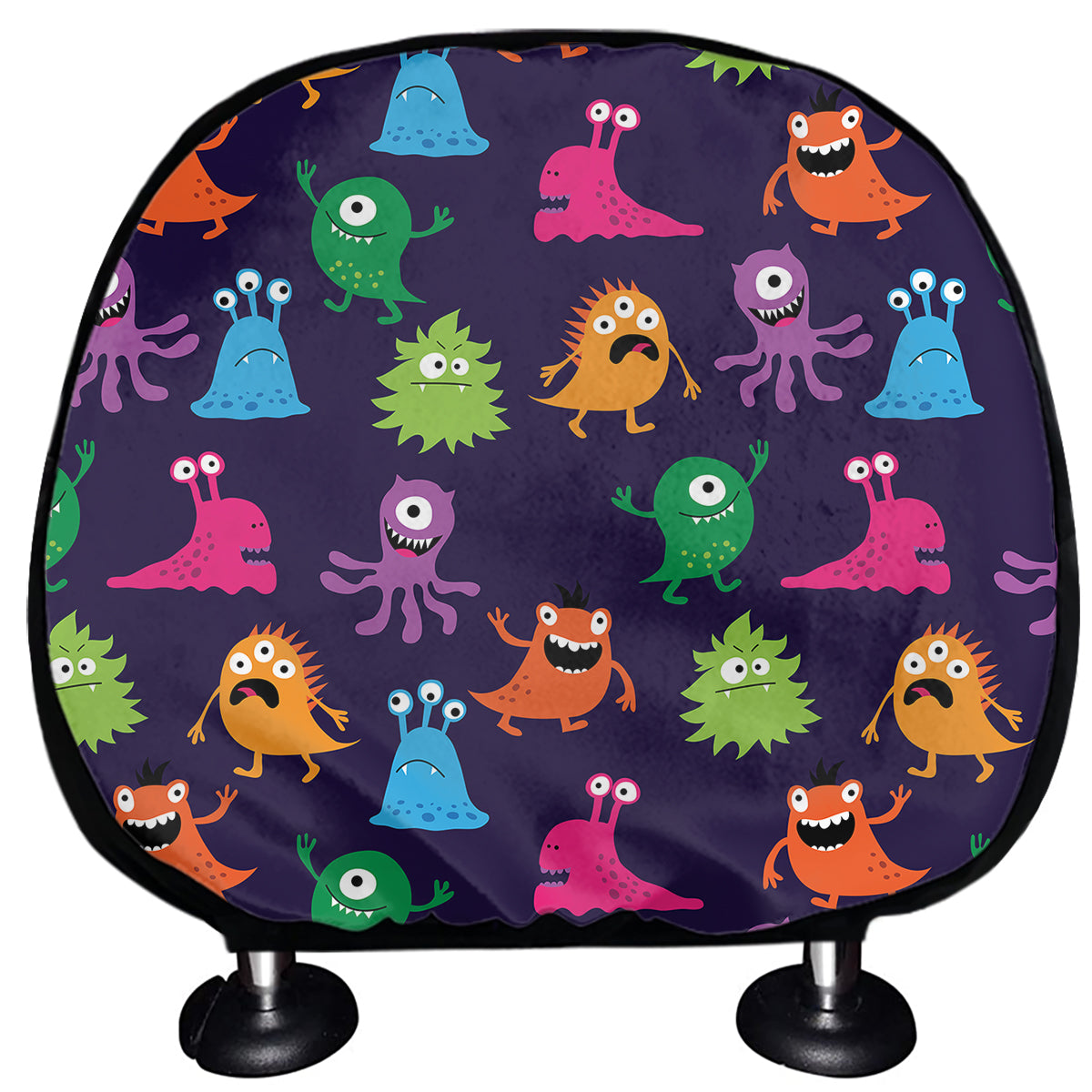 Cute Monster Pattern Print Car Headrest Covers