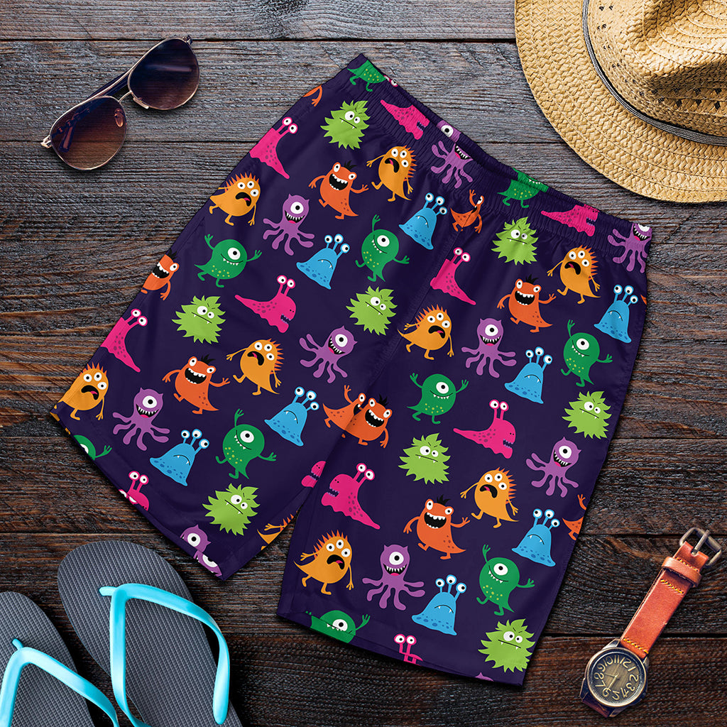 Cute Monster Pattern Print Men's Shorts