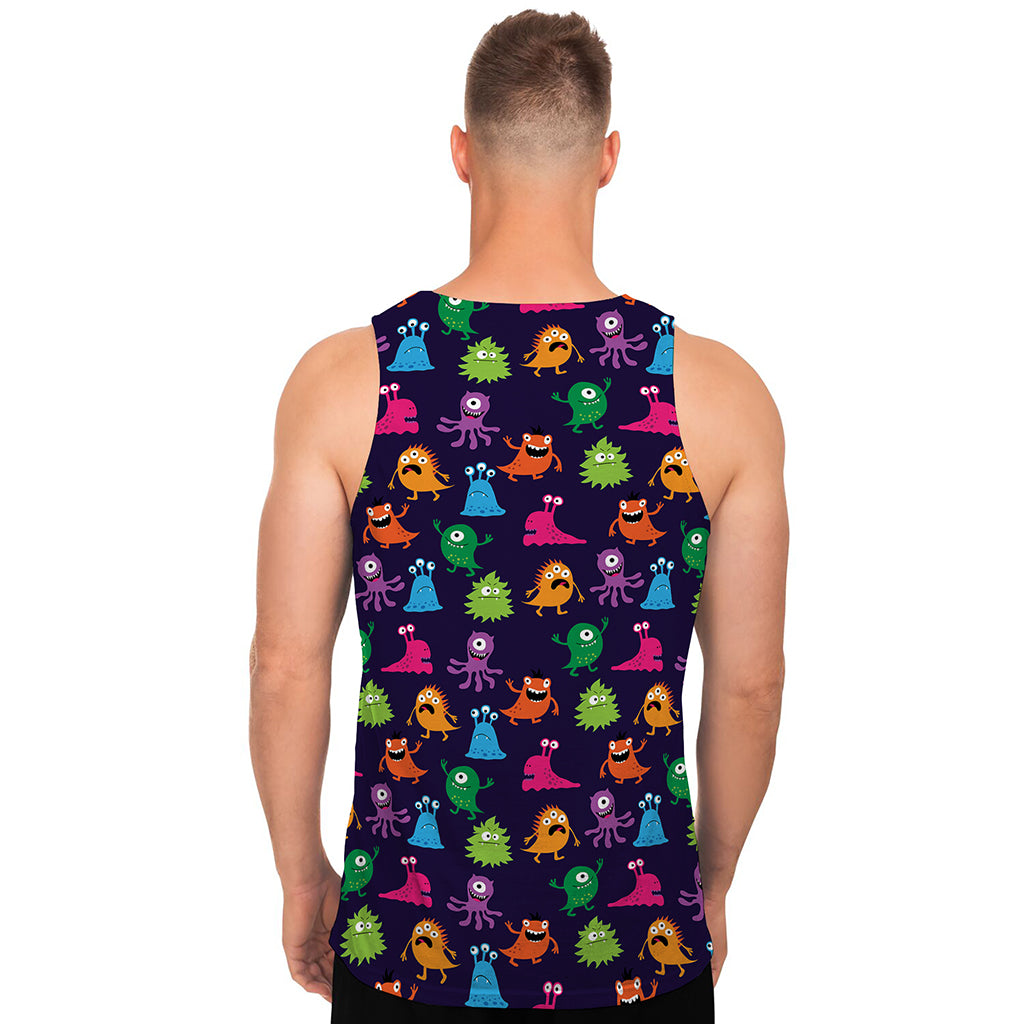 Cute Monster Pattern Print Men's Tank Top