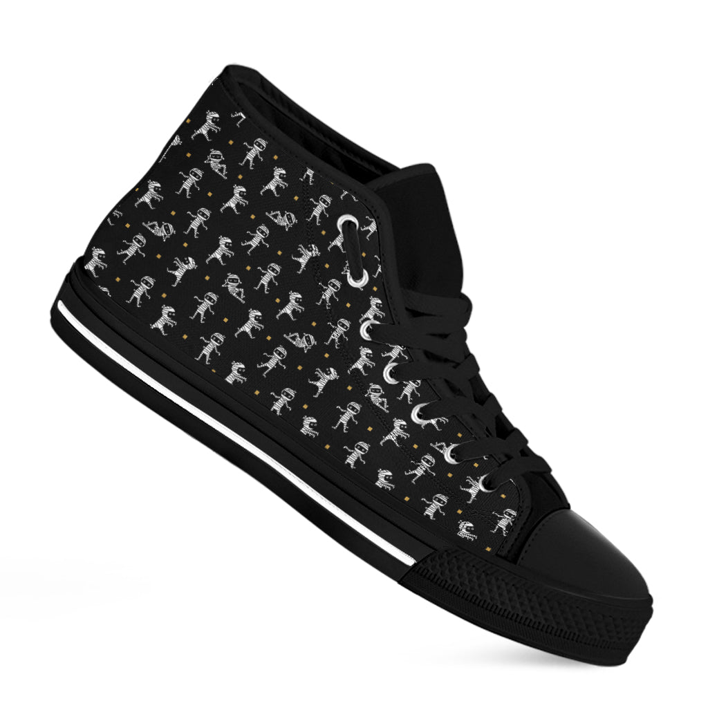 Cute Mummy Pattern Print Black High Top Shoes