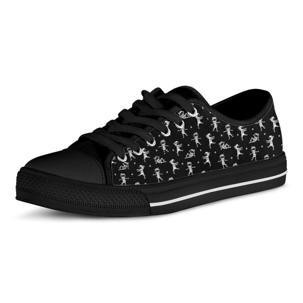 Cute Mummy Pattern Print Black Low Top Shoes