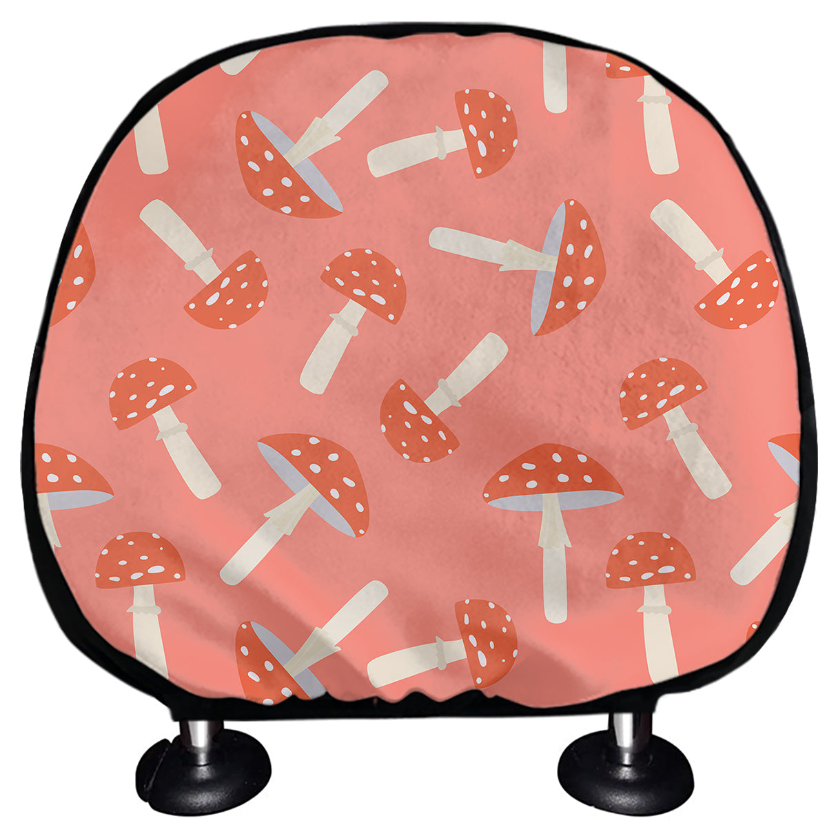 Cute Mushroom Pattern Print Car Headrest Covers