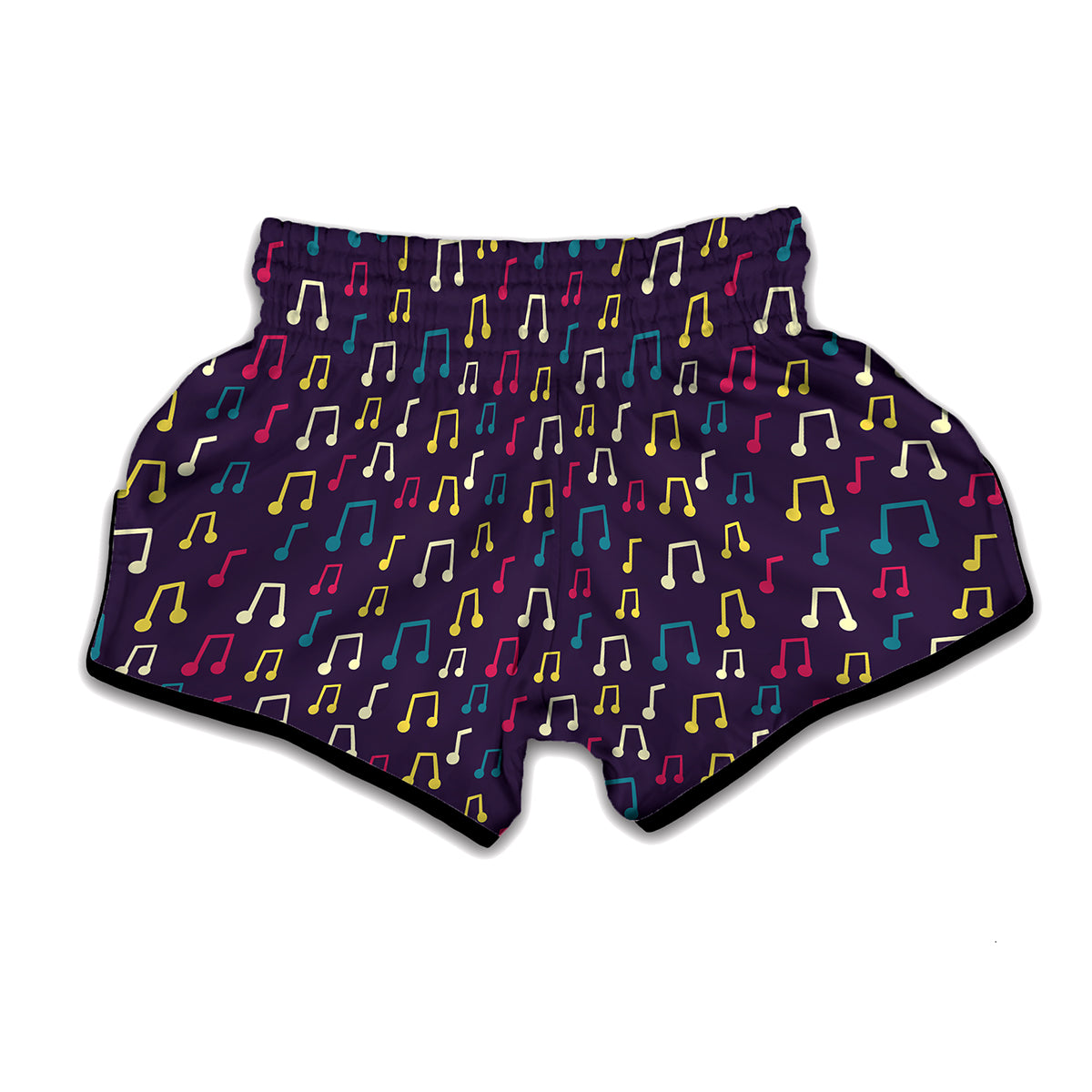Cute Music Notes Pattern Print Muay Thai Boxing Shorts