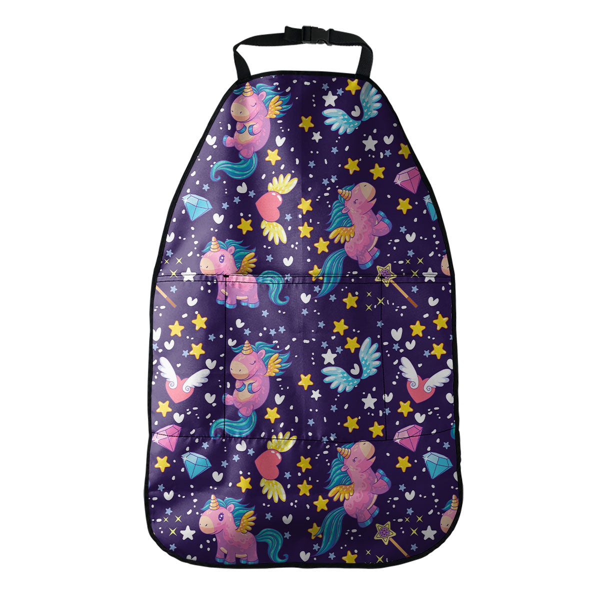 Cute Night Star Unicorn Pattern Print Car Seat Organizers