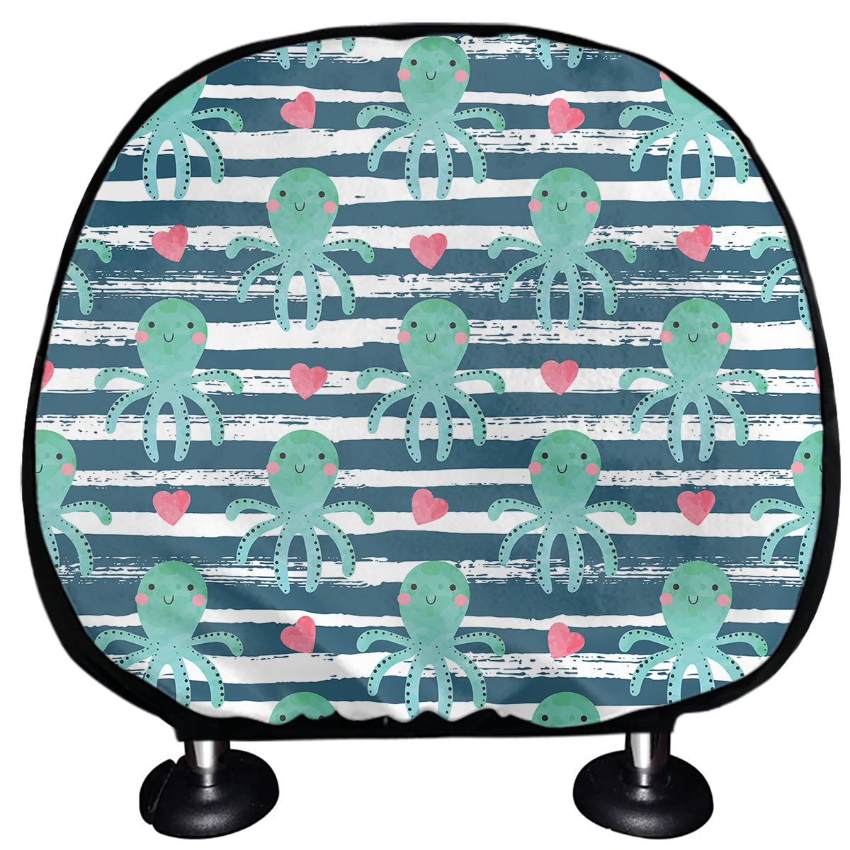 Cute Octopus Pattern Print Car Headrest Covers