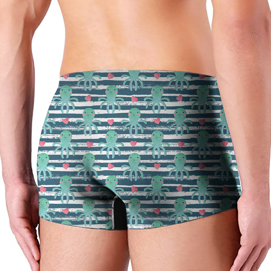 Cute Octopus Pattern Print Men's Boxer Briefs