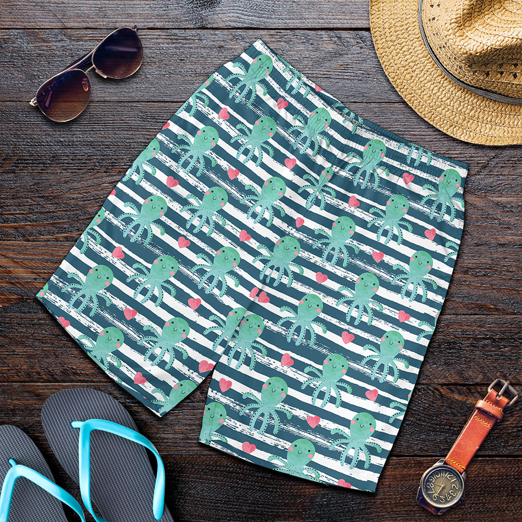 Cute Octopus Pattern Print Men's Shorts