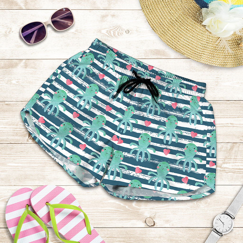 Cute Octopus Pattern Print Women's Shorts