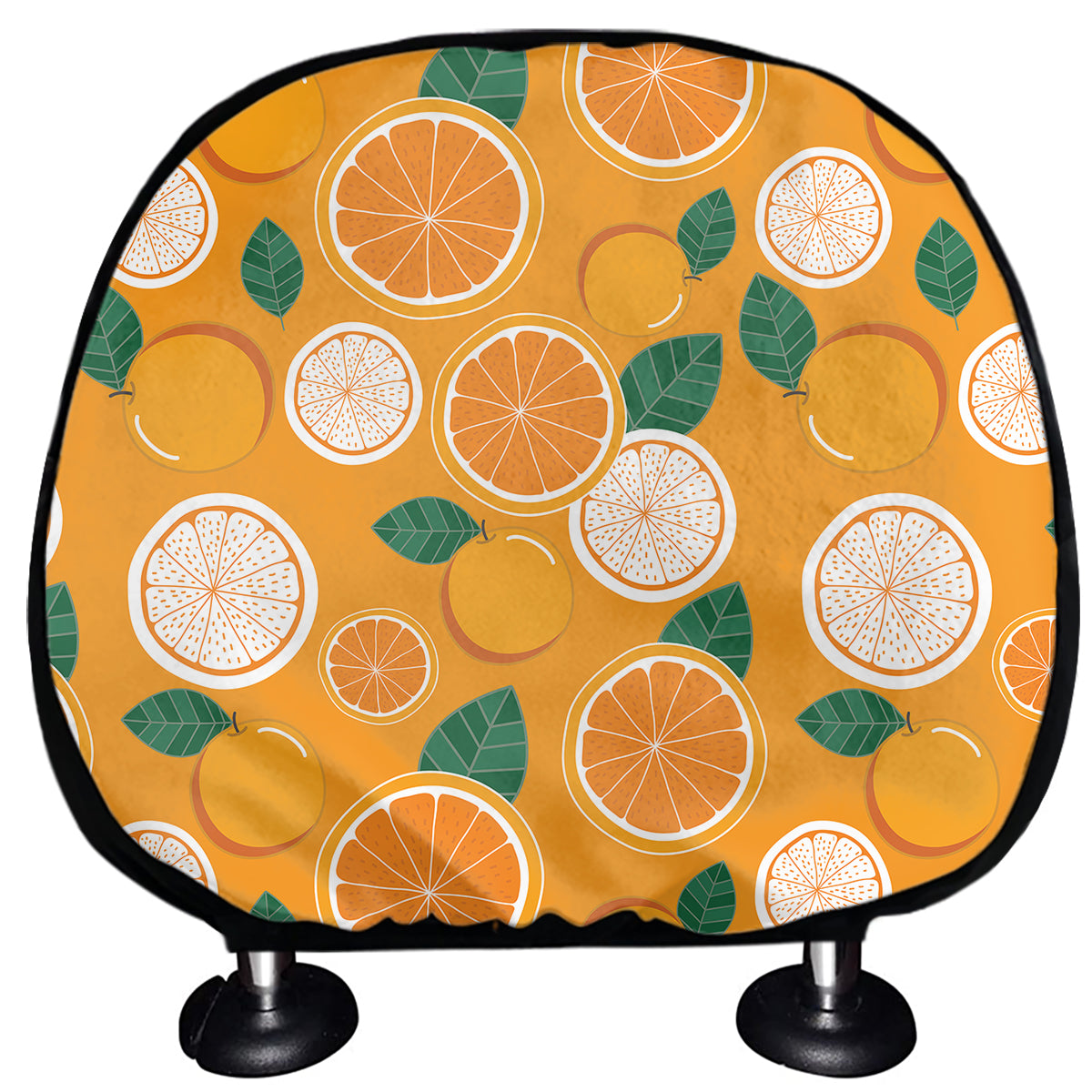 Cute Orange Fruit Pattern Print Car Headrest Covers