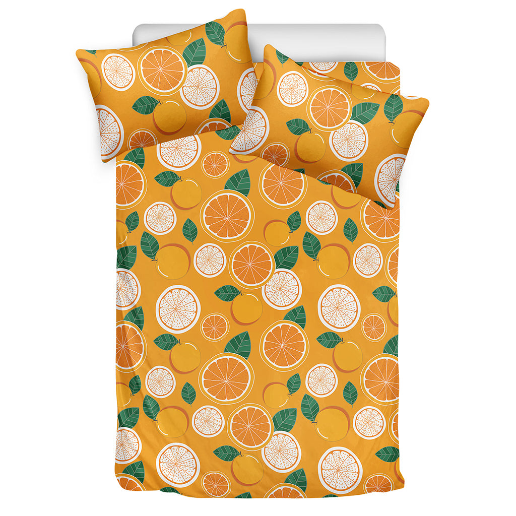 Cute Orange Fruit Pattern Print Duvet Cover Bedding Set