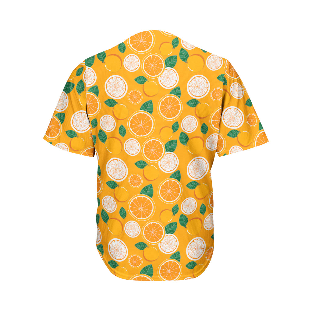 Cute Orange Fruit Pattern Print Men's Baseball Jersey