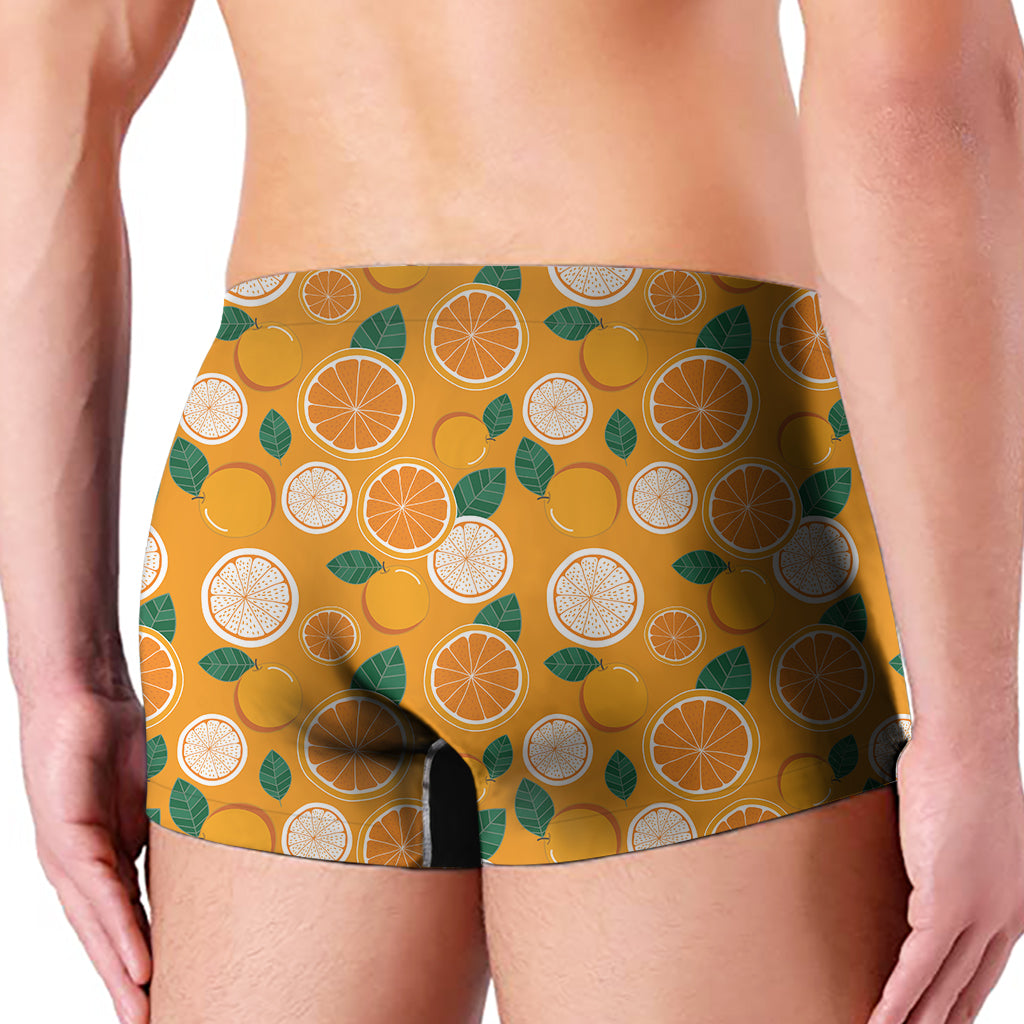 Cute Orange Fruit Pattern Print Men's Boxer Briefs
