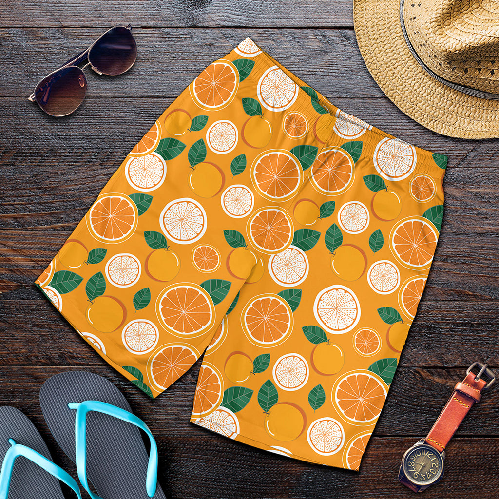 Cute Orange Fruit Pattern Print Men's Shorts