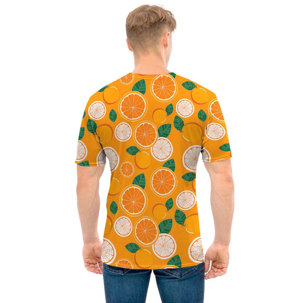 Cute Orange Fruit Pattern Print Men's T-Shirt