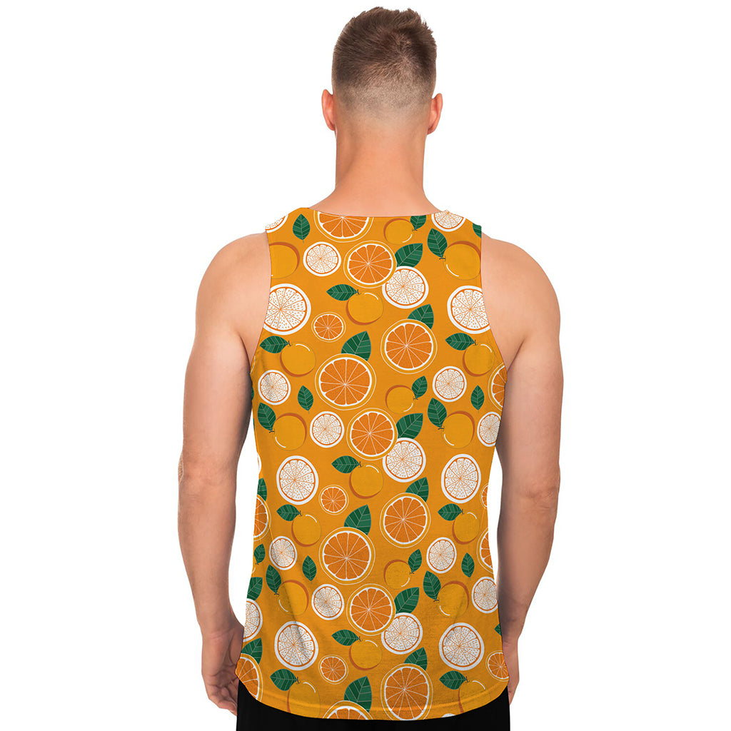 Cute Orange Fruit Pattern Print Men's Tank Top