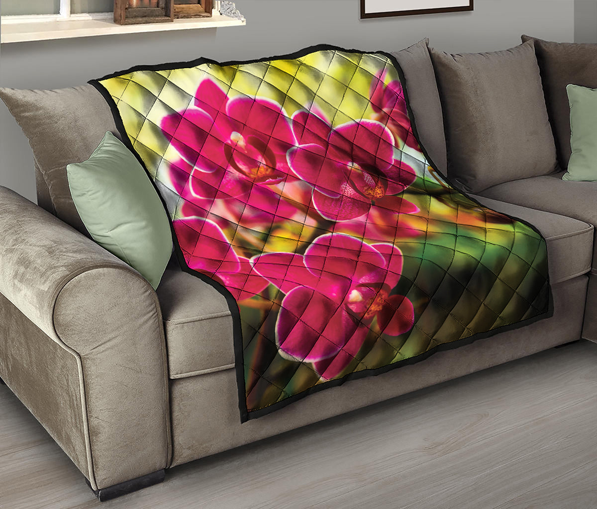 Cute Orchid Print Quilt