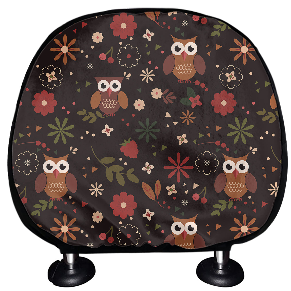 Cute Owl Print Car Headrest Covers