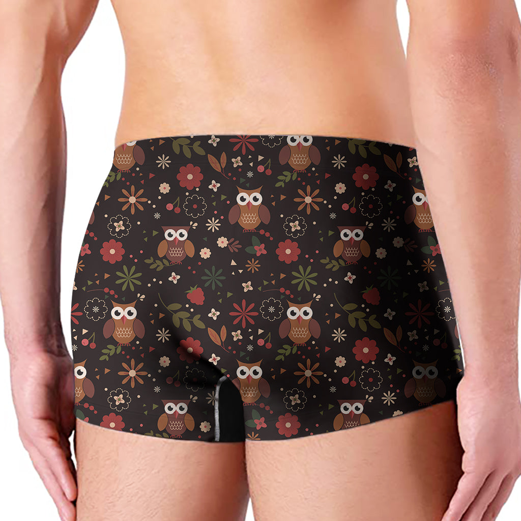 Cute Owl Print Men's Boxer Briefs