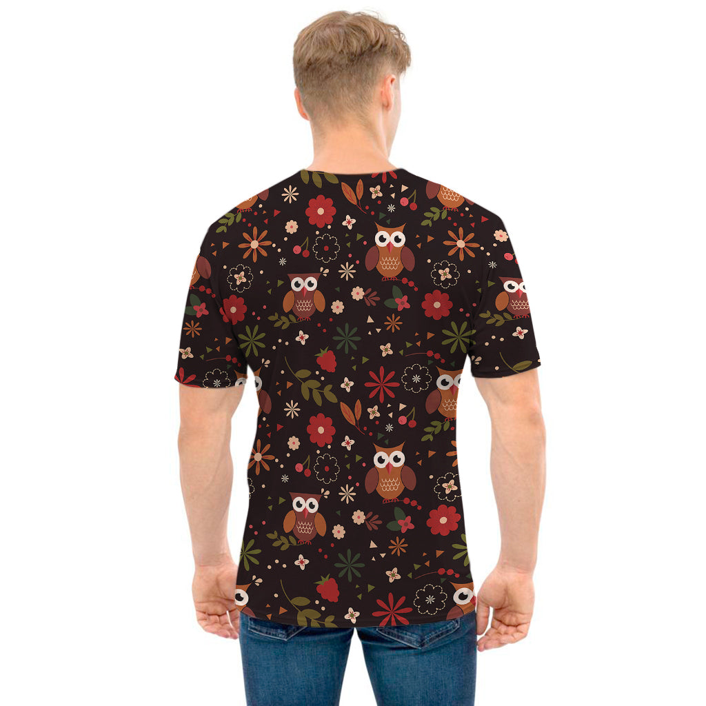 Cute Owl Print Men's T-Shirt