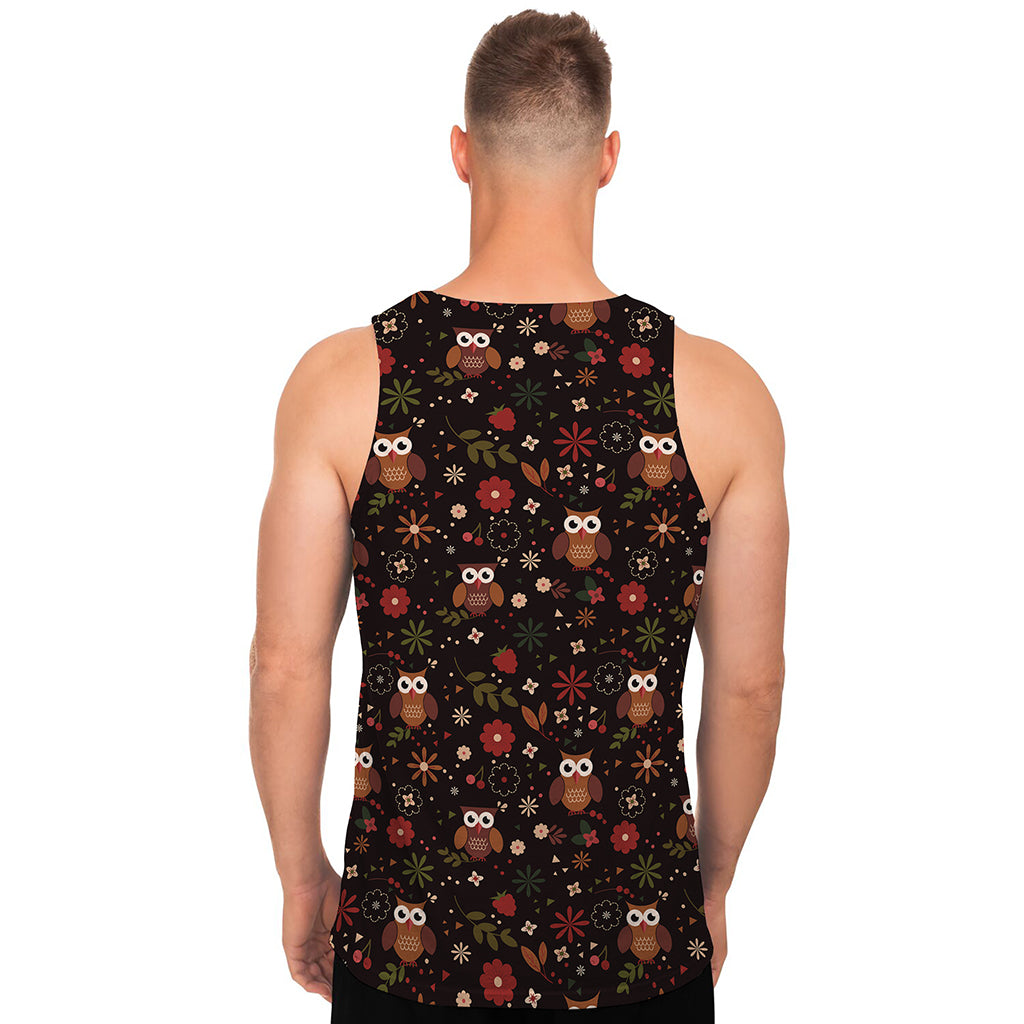 Cute Owl Print Men's Tank Top