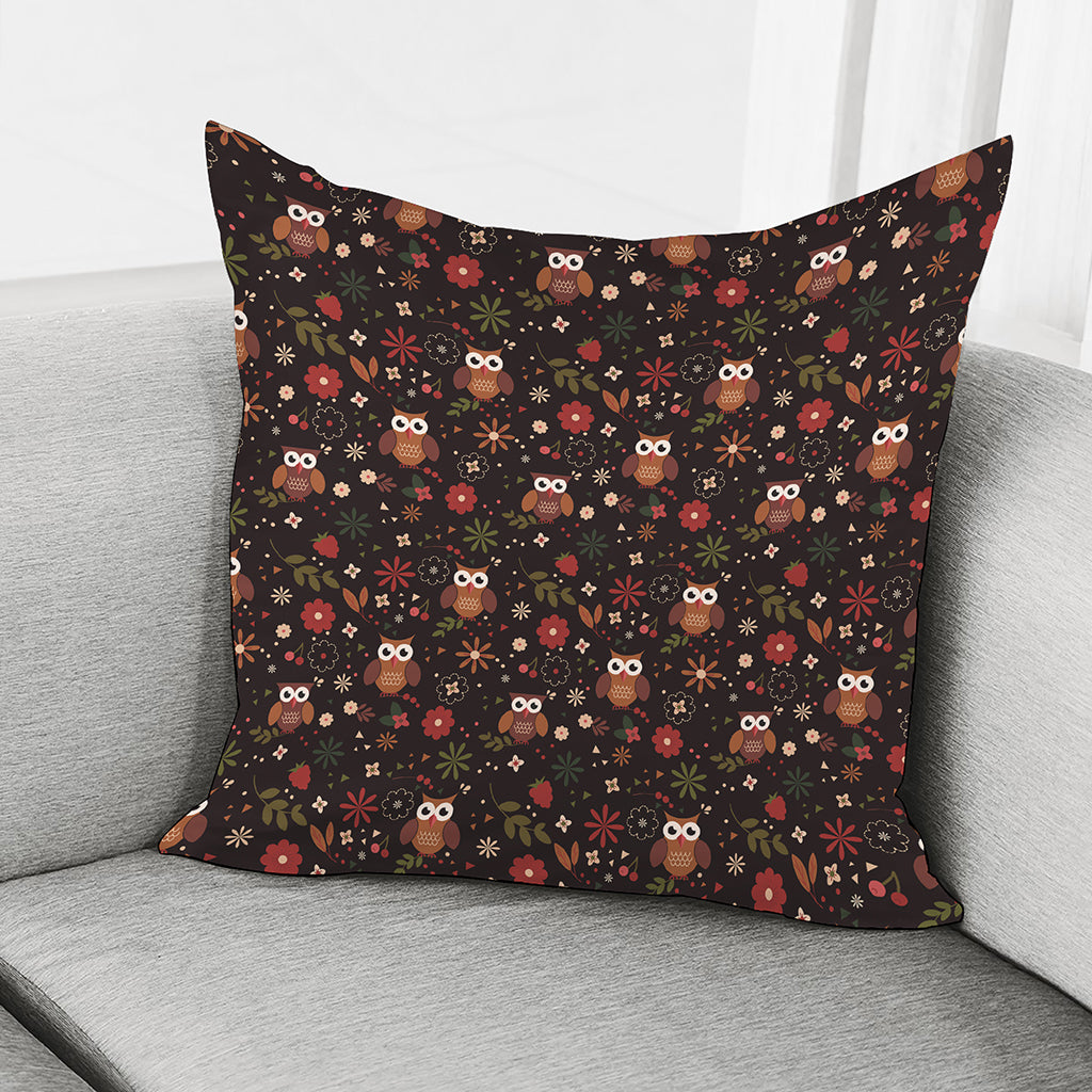 Cute Owl Print Pillow Cover