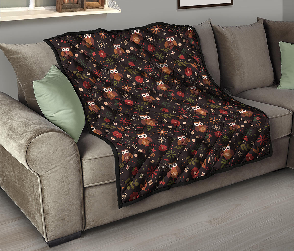 Cute Owl Print Quilt