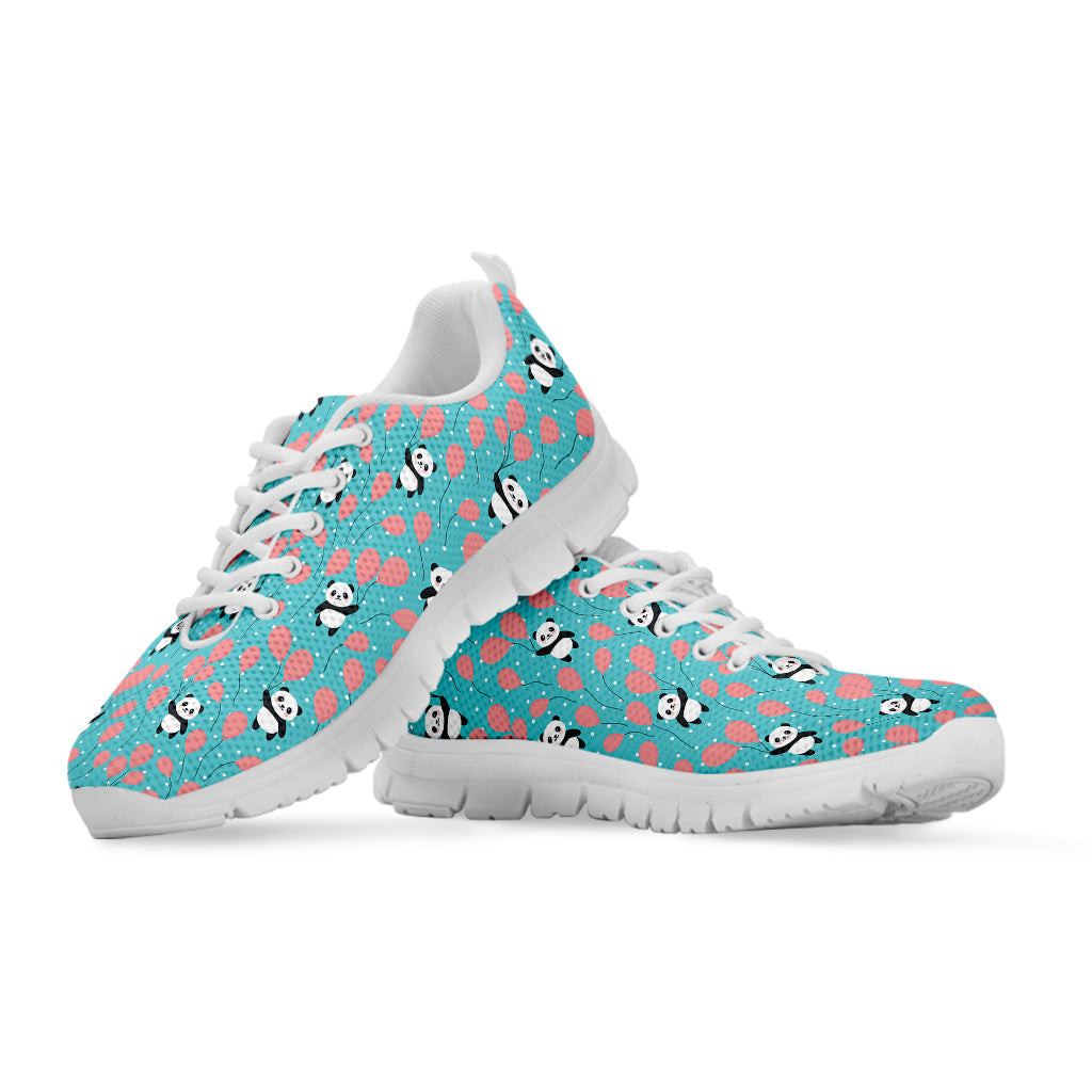 Cute Panda And Balloon Pattern Print White Sneakers