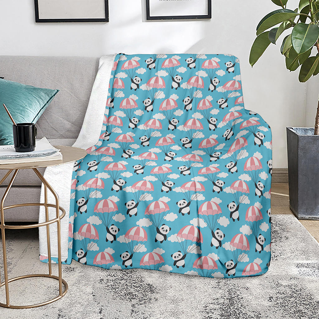 Cute Panda And Parachute Pattern Print Blanket