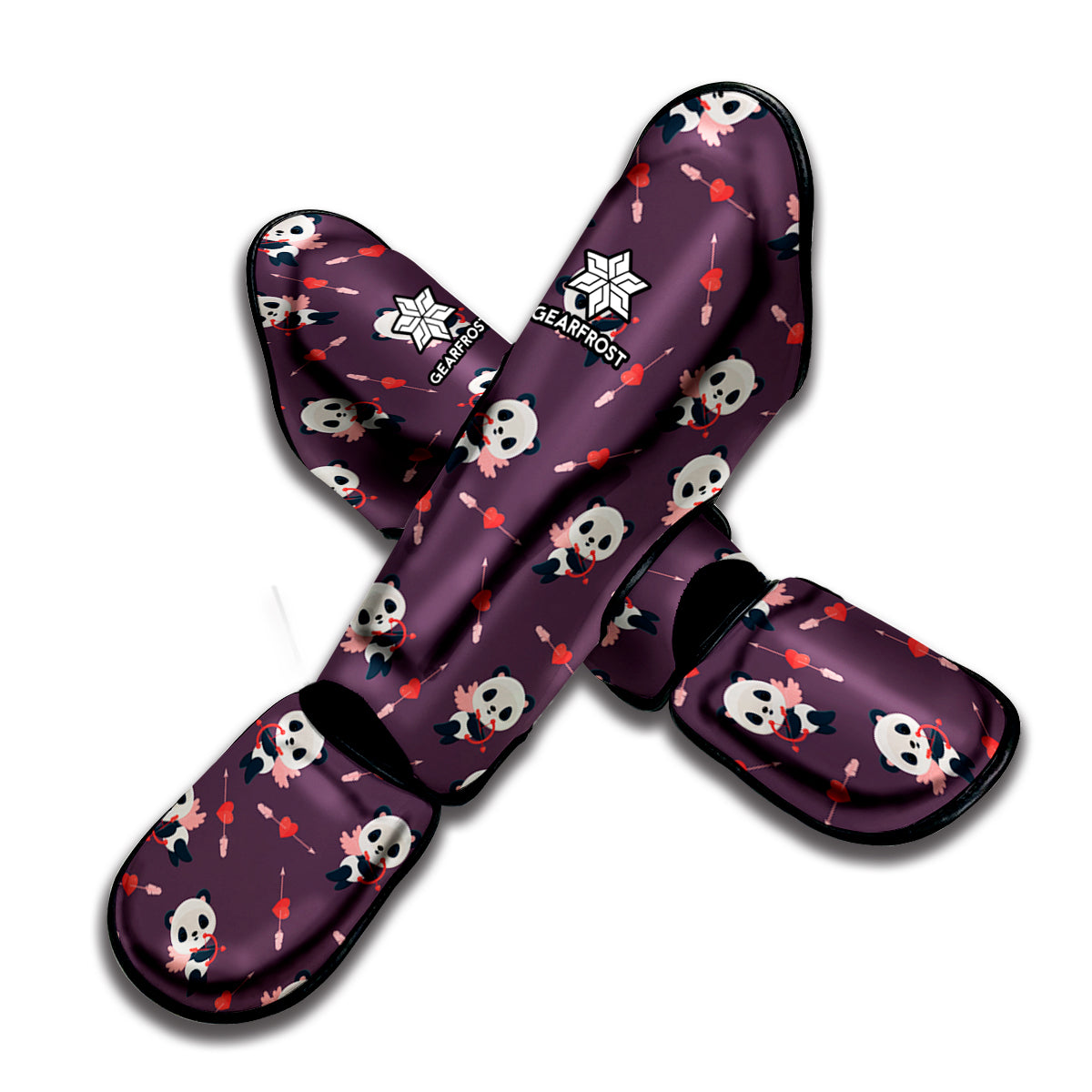 Cute Panda Cupid Valentine Pattern Print Muay Thai Shin Guard