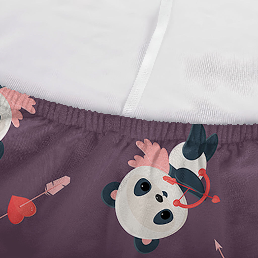 Cute Panda Cupid Valentine Pattern Print Sofa Cover