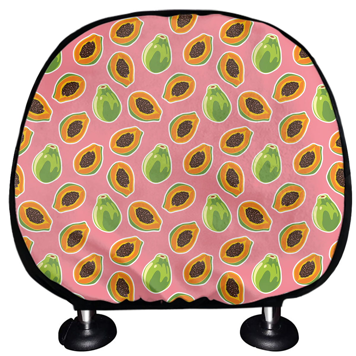 Cute Papaya Pattern Print Car Headrest Covers