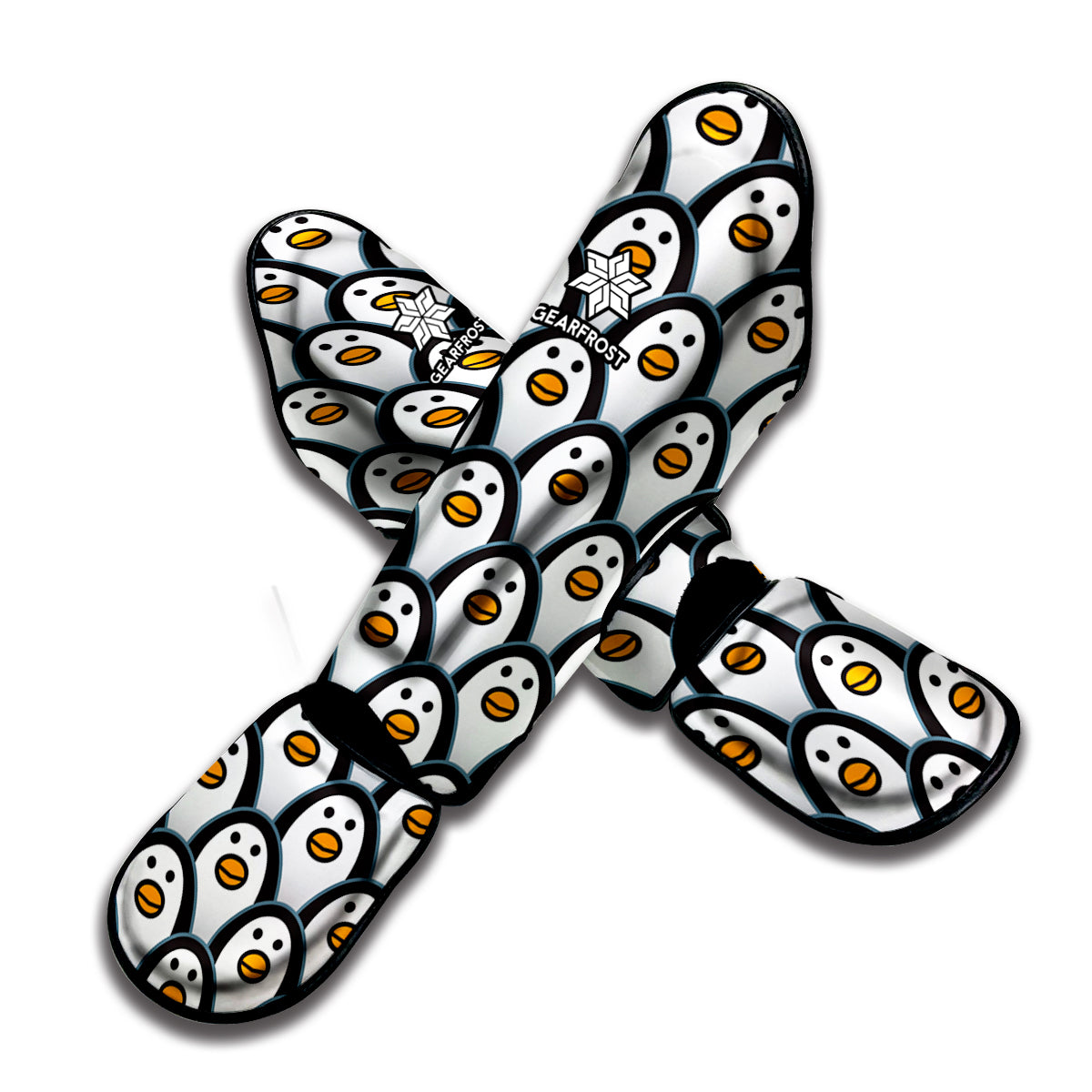 Cute Penguin Face Pattern Print Muay Thai Shin Guard