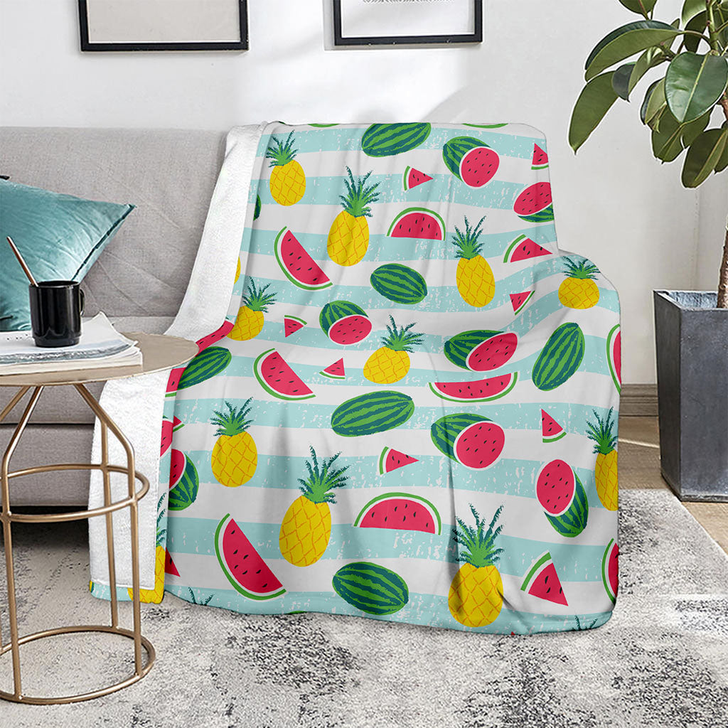 Cute Pineapple Watermelon Pattern Print Blanket